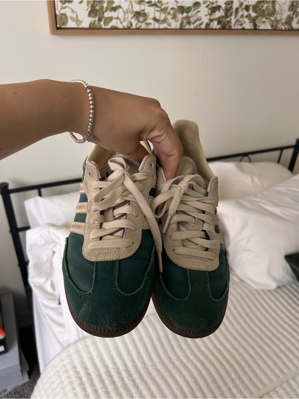 adidas Samba Sneaker in Green and Cream - Picture 2 of 8